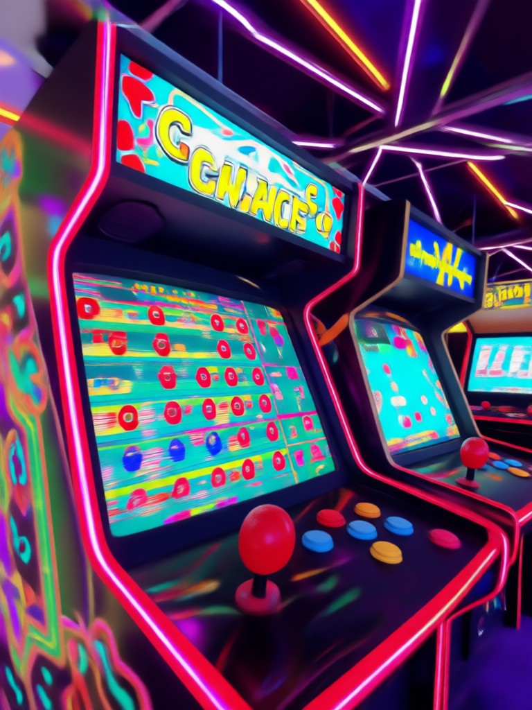 Classic 80s arcade cabinet video filter
