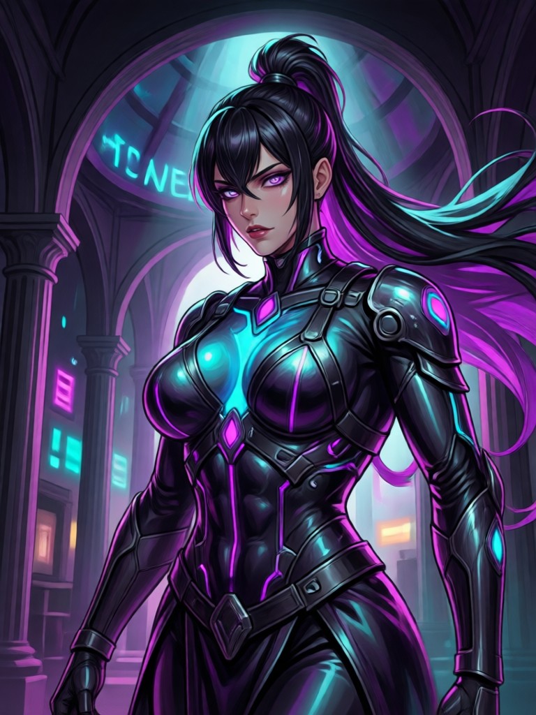 고대비 드라마틱 BDSM AI 아트워크