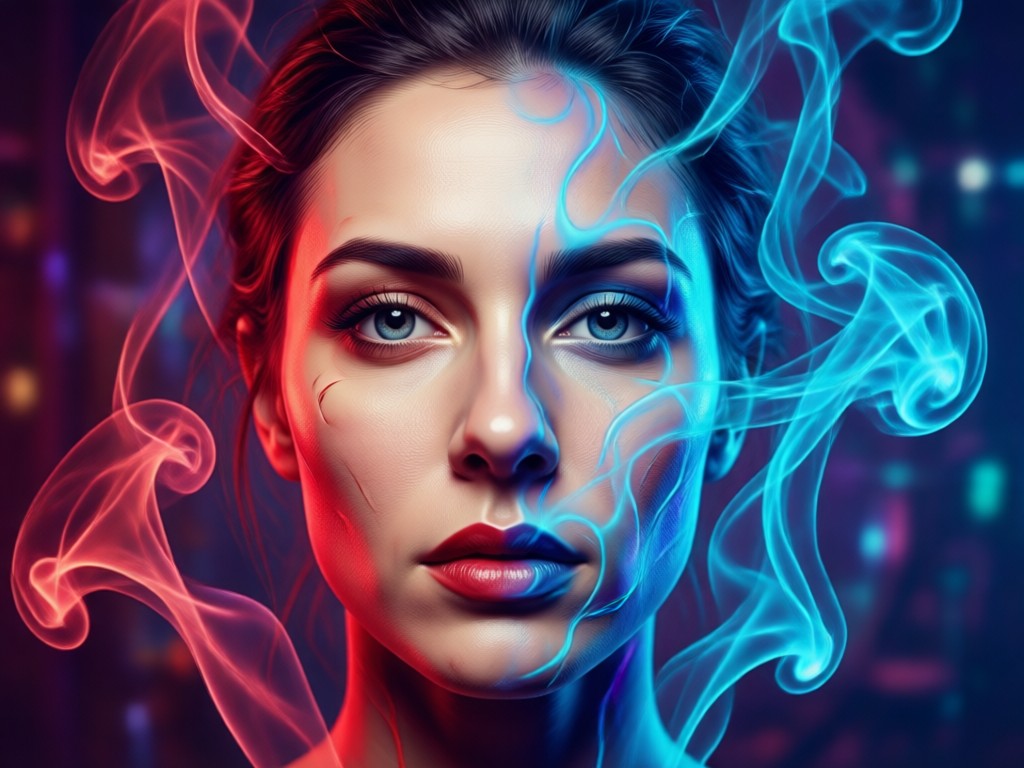 Verschiedene Stile für Doppelfarben-Rauchportrait-Generator