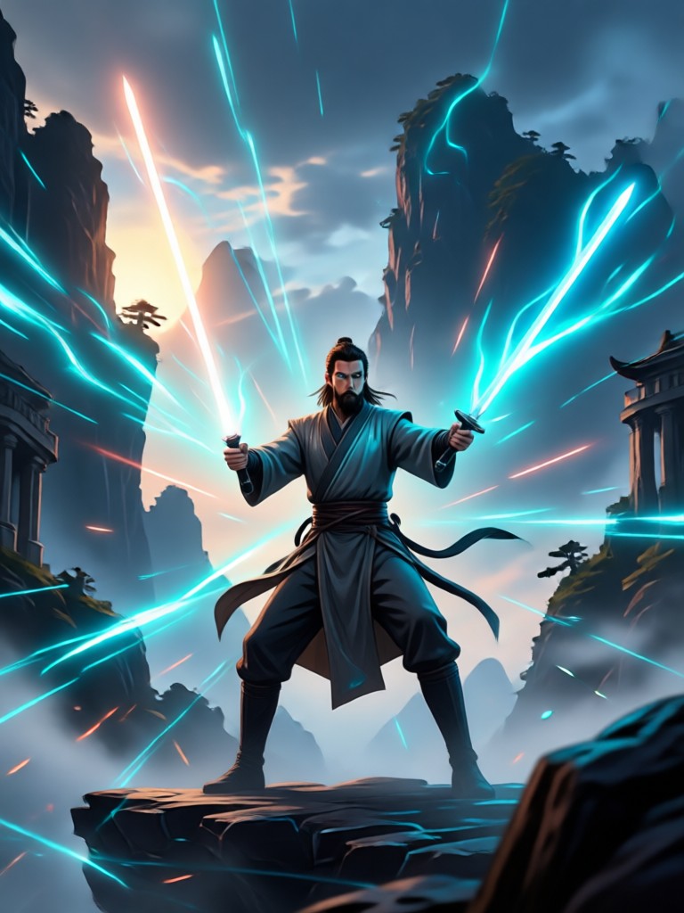 Mostruário de efeito de vídeo Jedi com IA gratuito