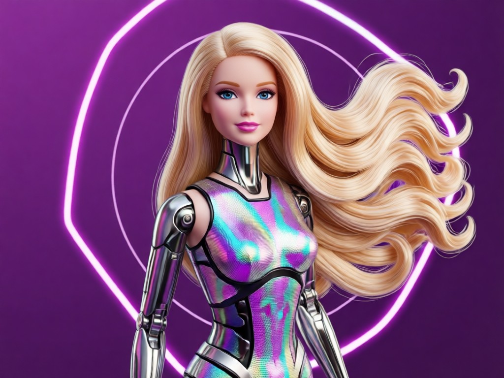 Comparison showing detailed AI transformation process for Barbie filter