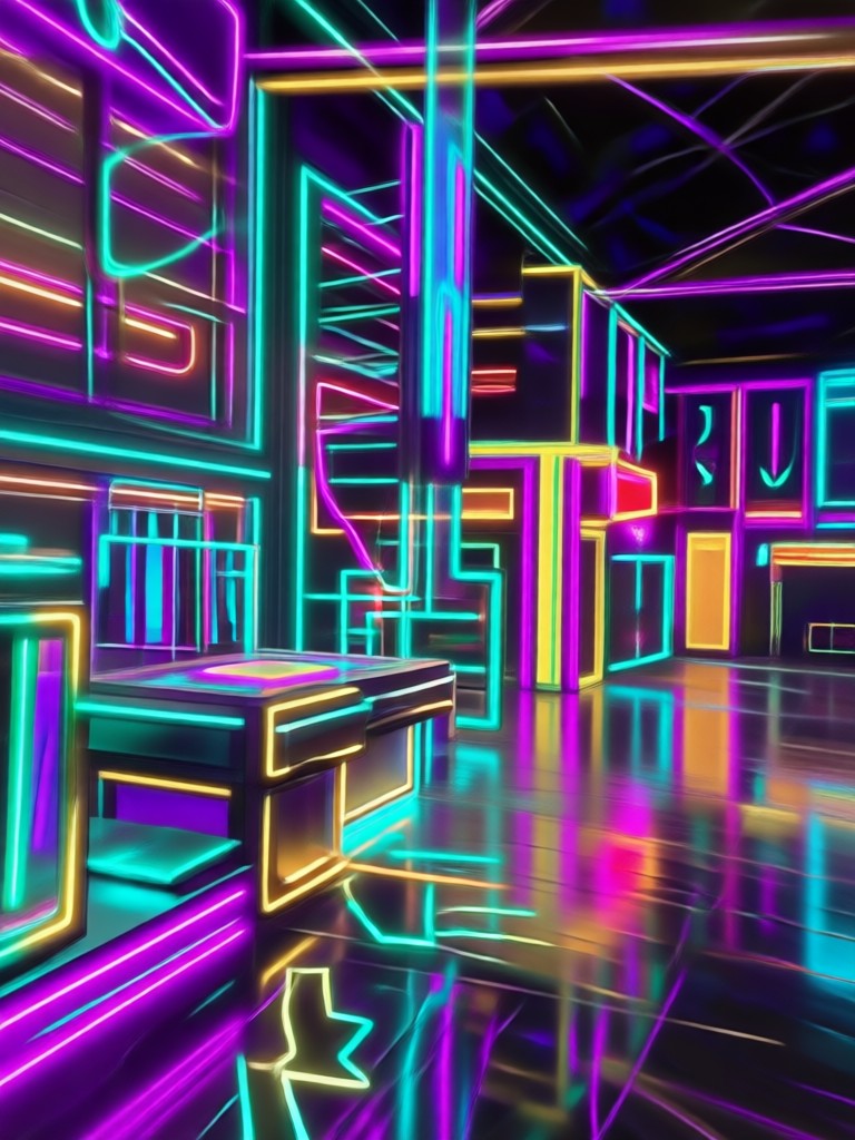 AI generated neon heart shape around a kiss