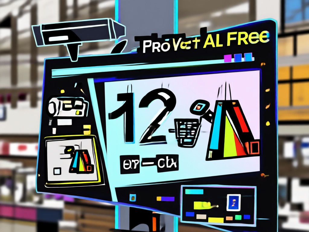 Icon showing a free badge and animated photo output
