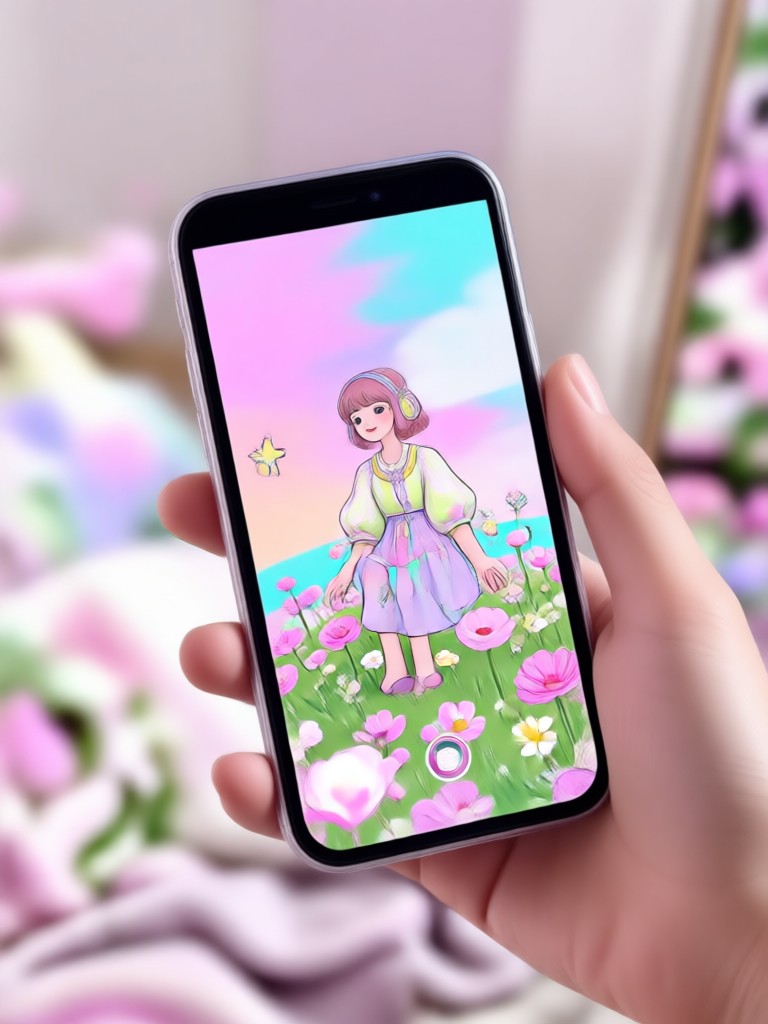 Romantic blush tone aesthetic filter example