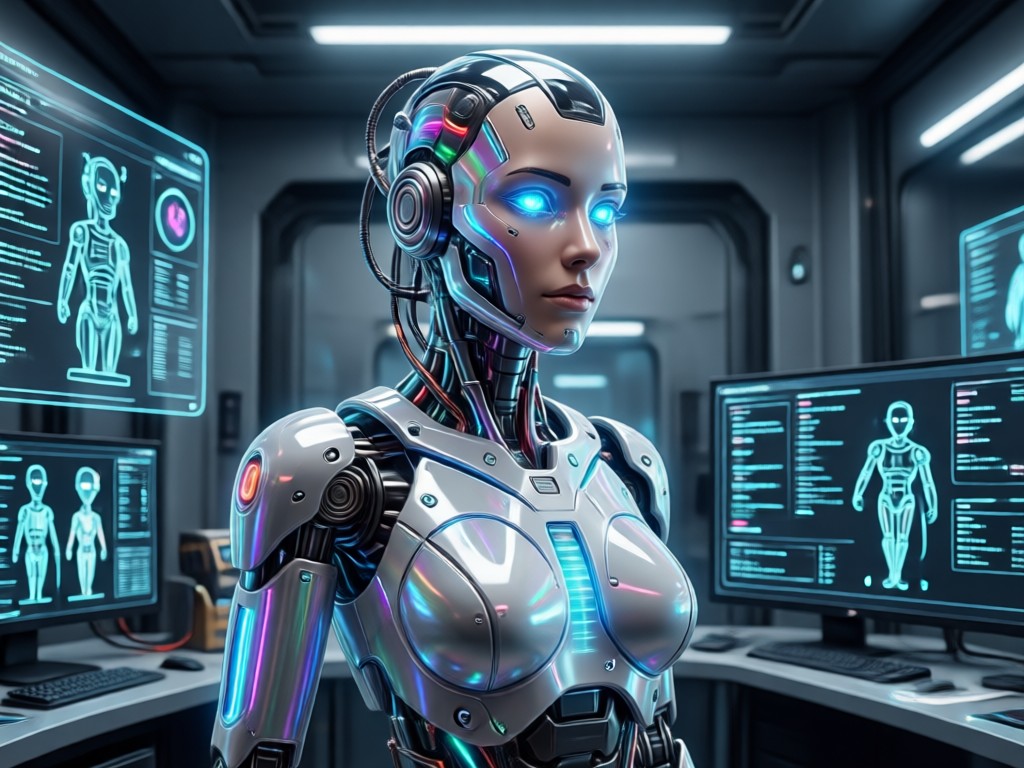 Text prompt transforming into a realistic AI model girl