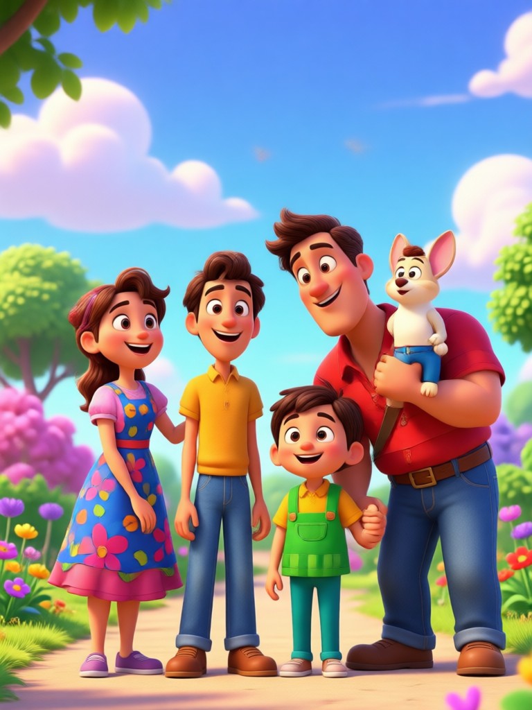 Elegant Pixar character design for formal portraits