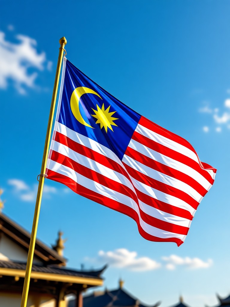 AI art of a person in a flag themed traditional Baju Melayu style