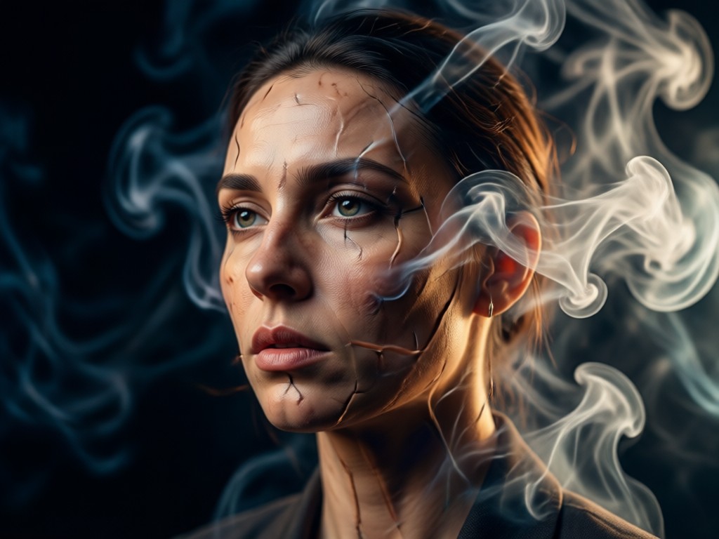 One click smoke portrait transformation process