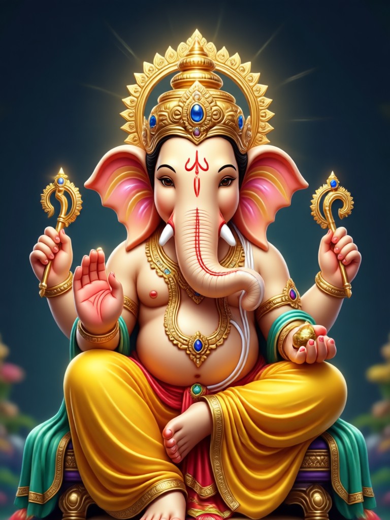 Cyberpunk futuristic interpretation of Ganesh Ji