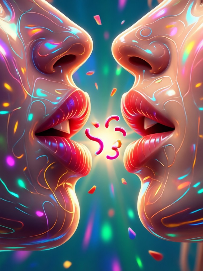 Romantic anime filter kiss animation
