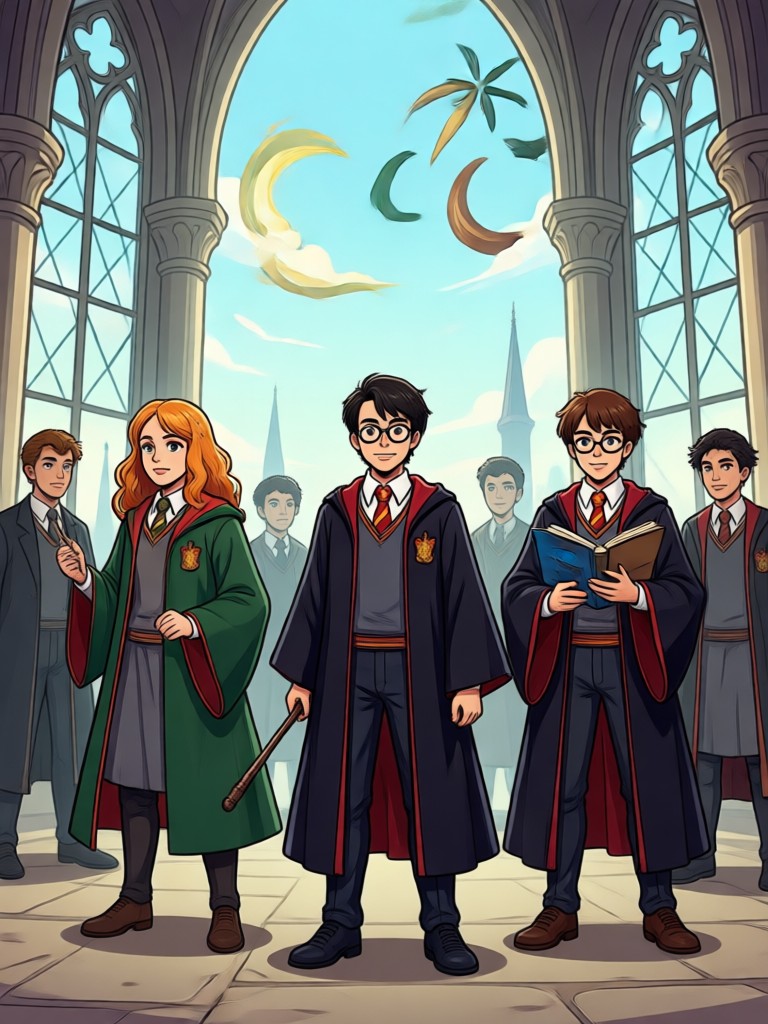 KI-Porträt eines Gryffindor-Schülers