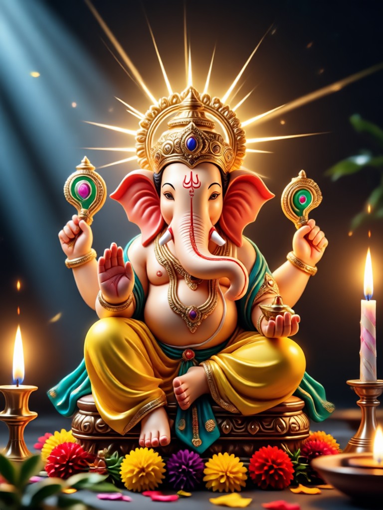 Modern portrait with Ganesha AI filter effect