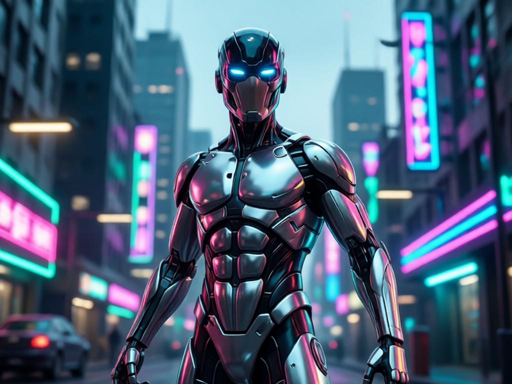 Animated AI action hero video clip