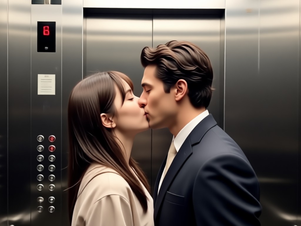 Realistic AI kiss animation example