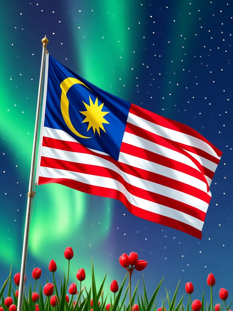 Mobile App-Oberfläche zeigt Jalur Gemilang KI-Fotoerstellung