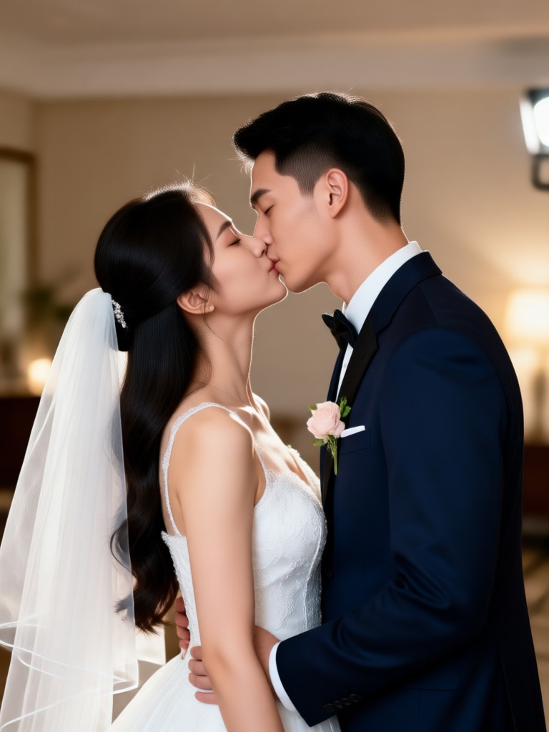 재미있고 사랑스러운 커플 키스 동영상 템플릿