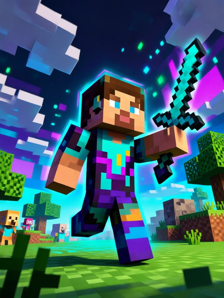 Unterwasser-Minecraft-Basis-Erkundungsvideo mit KI