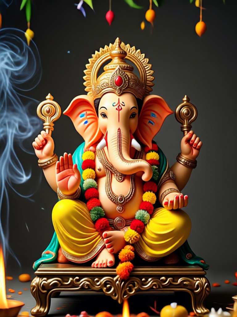 Devotional Ganesh Aarti AI artwork