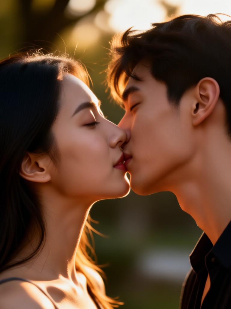 아늑한 집 안 환경의 장난스러운 키스