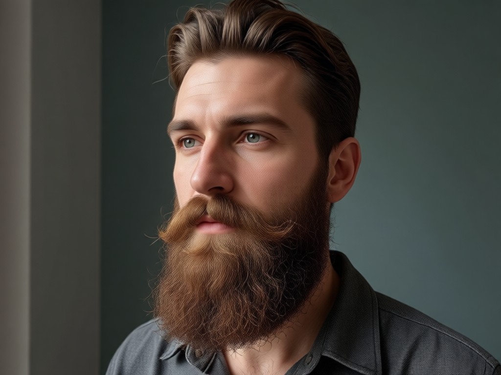 Realistische KI-Barttransplantation im Gesicht