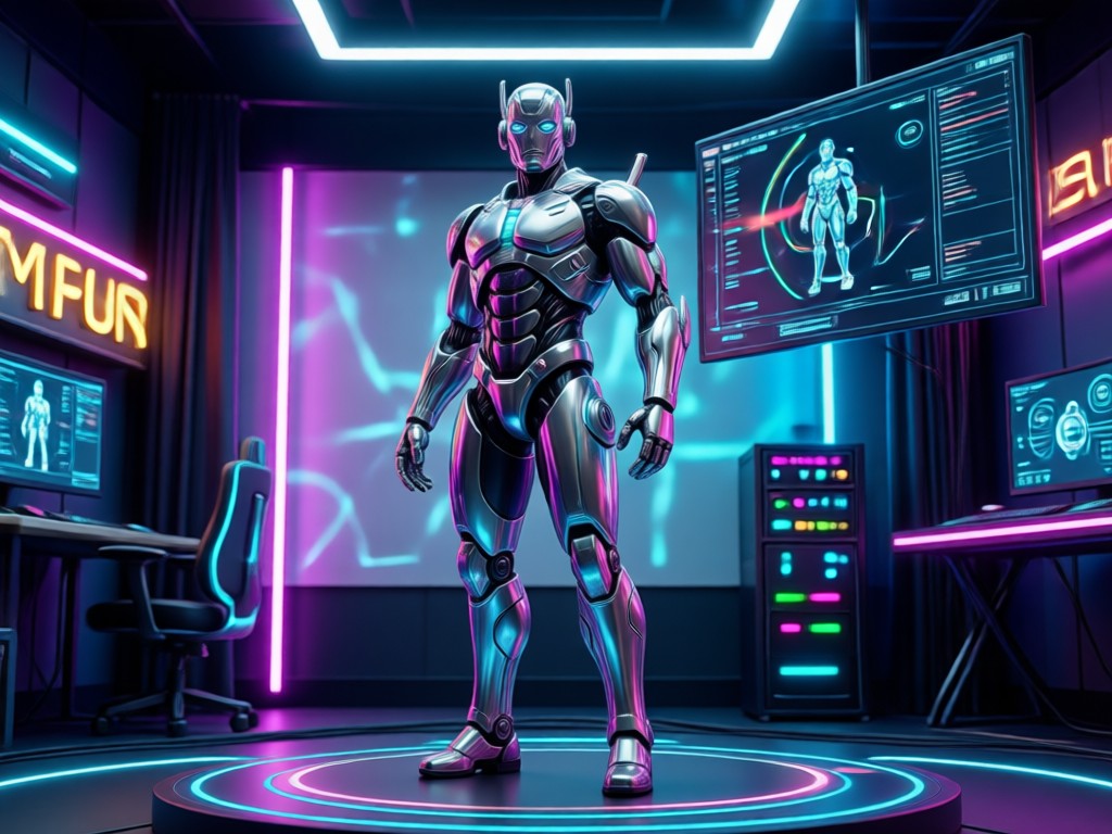 Pembuatan pose dinamis action figure AI