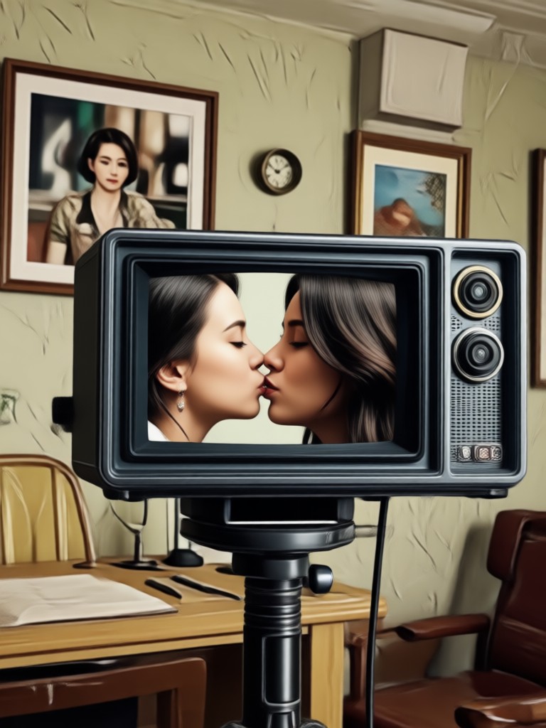 couple vintage kissing video ai generator sample