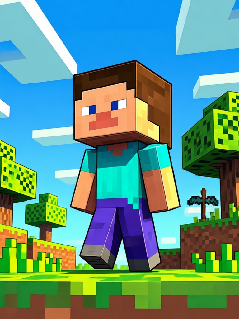 AI Minecraft generator on mobile phone screen