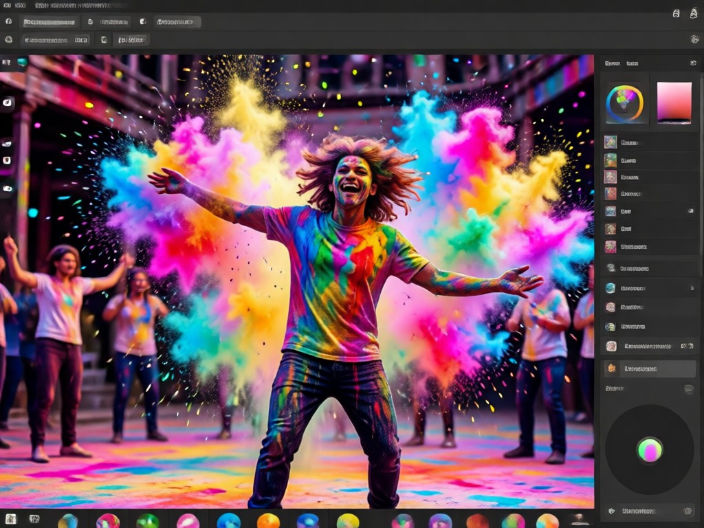 One click AI Holi photo makeover template
