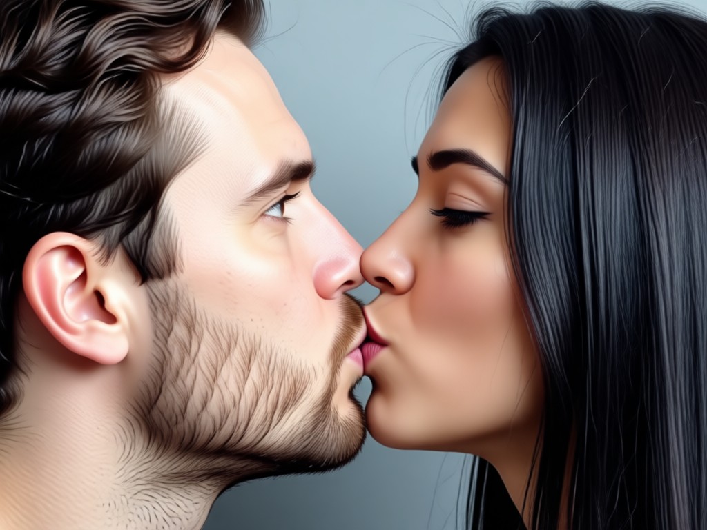 AI blending two faces for kiss animation