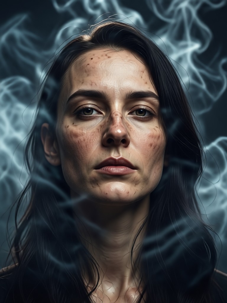 Dark and moody cinematic smoky portrait result