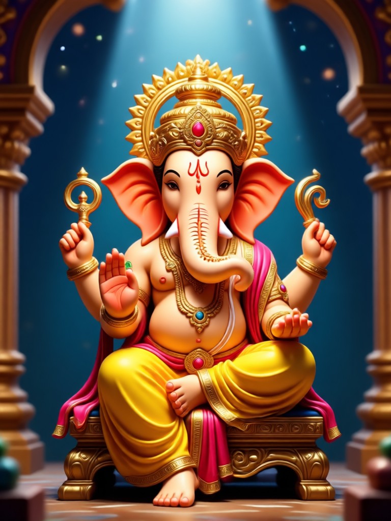 3D clay style Ganpati video