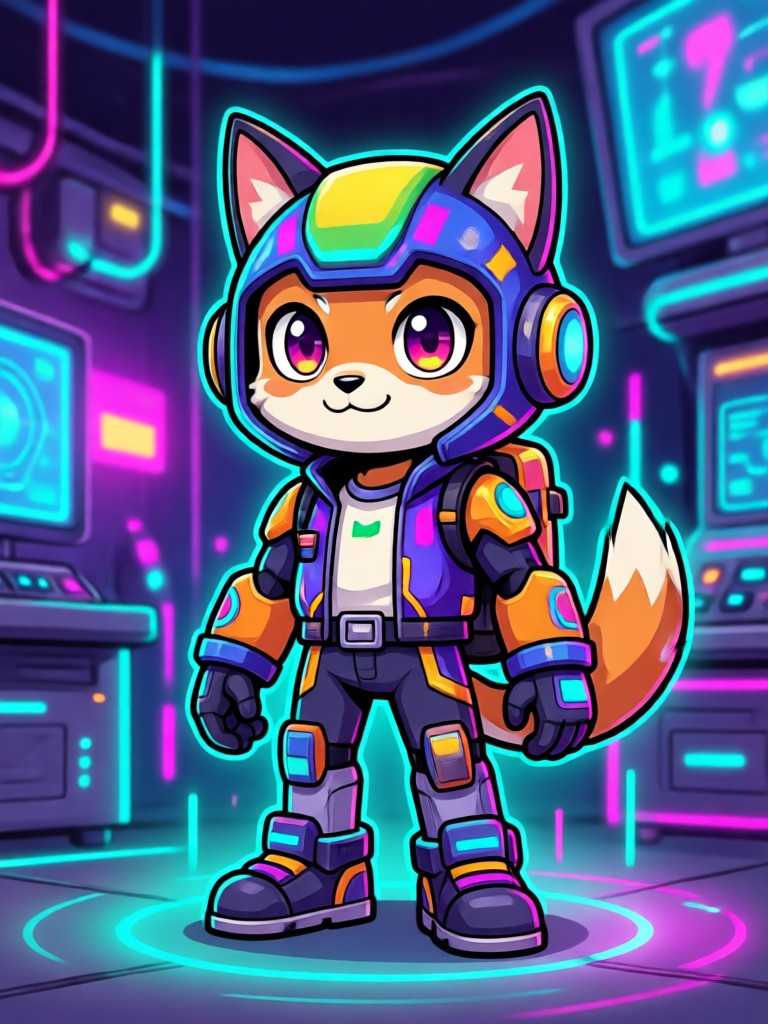 Logotipo mascote robô estilo cyberpunk