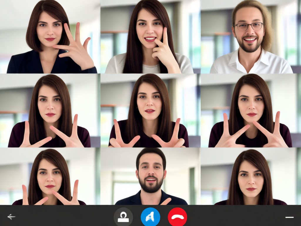 Person generating a private video call scene on a phone