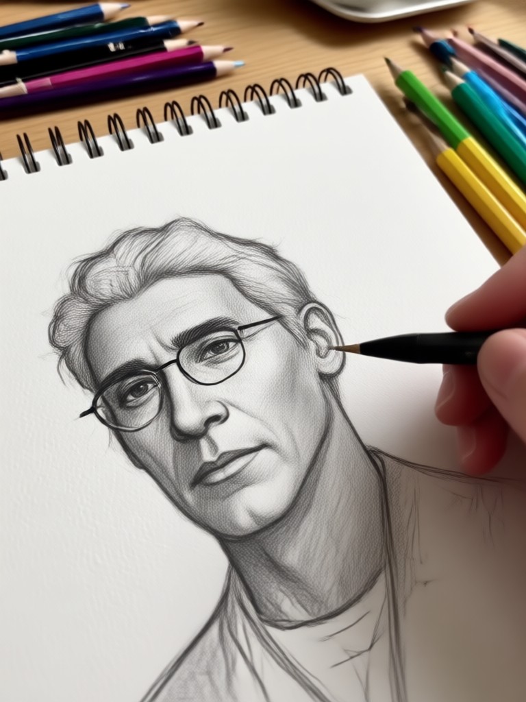 Pet video turned into cute charcoal sketch