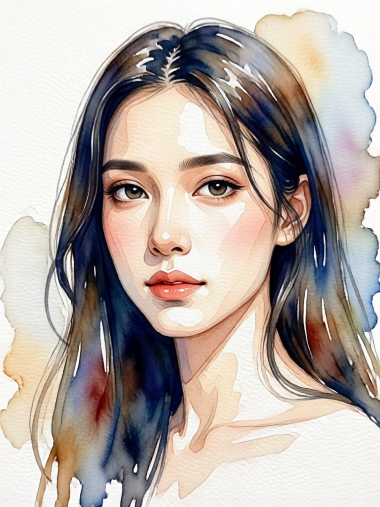 Paarporträt in einem romantischen, pastellfarbenen Aquarellstil