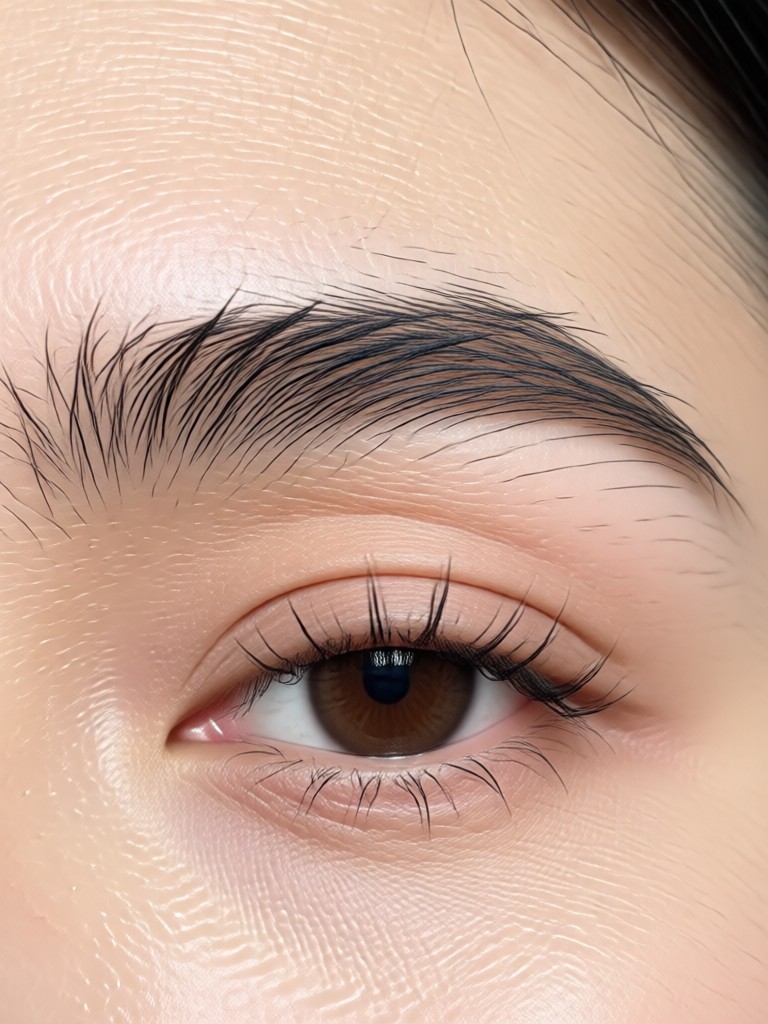 Eyebrow tail lifted and extended for a youthful effect