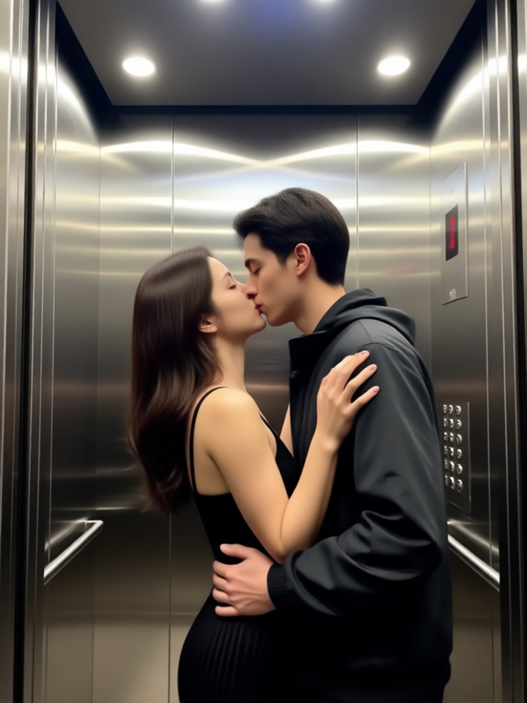 Cinematic kiss effect on uploaded photo