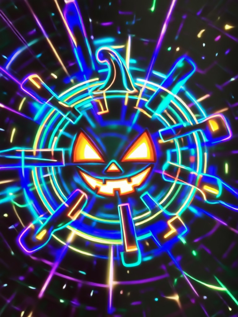 Süßes und doch gruseliges KI-Halloween-Katzenkostüm an einer Person