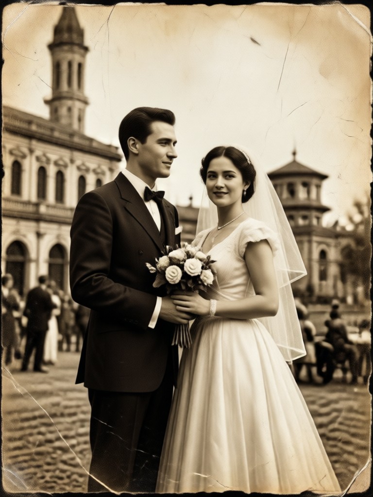 Classic black and white romantic couple video