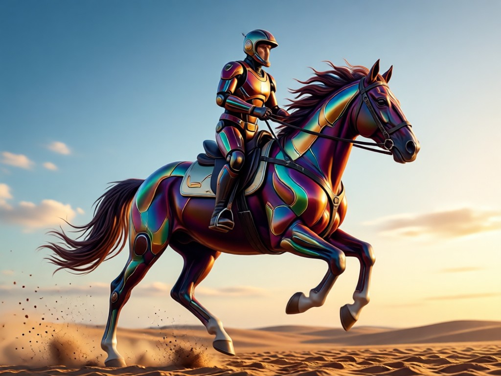 Various AI horse riding styles and themes