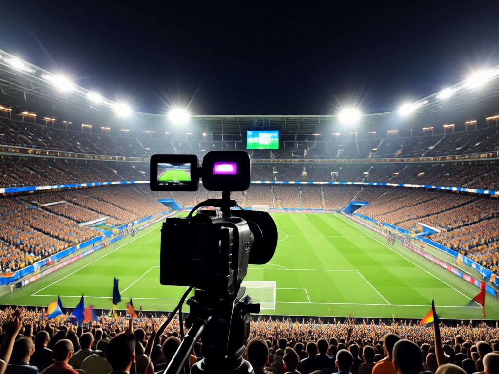 AI applying broadcast stadium lighting to a photo