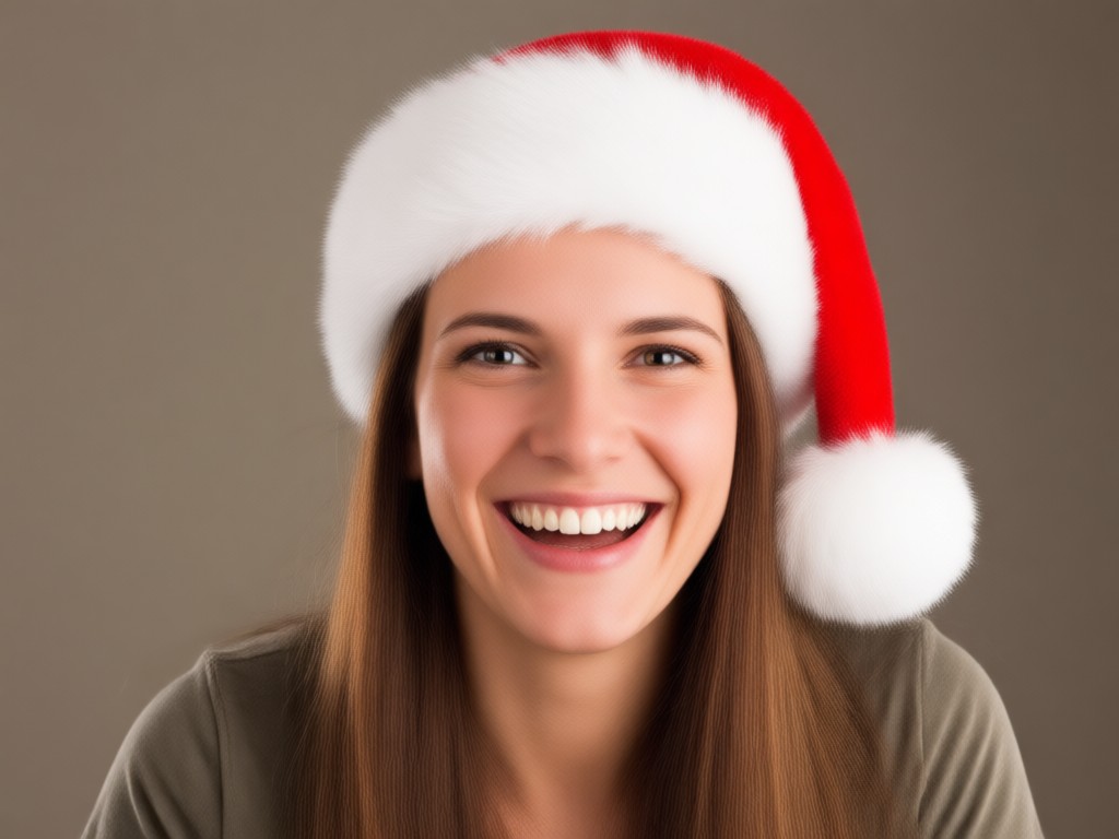 Various Christmas hat styles on different photos