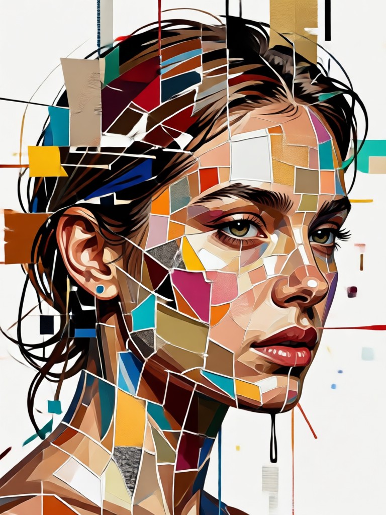 AI generated portrait collage example