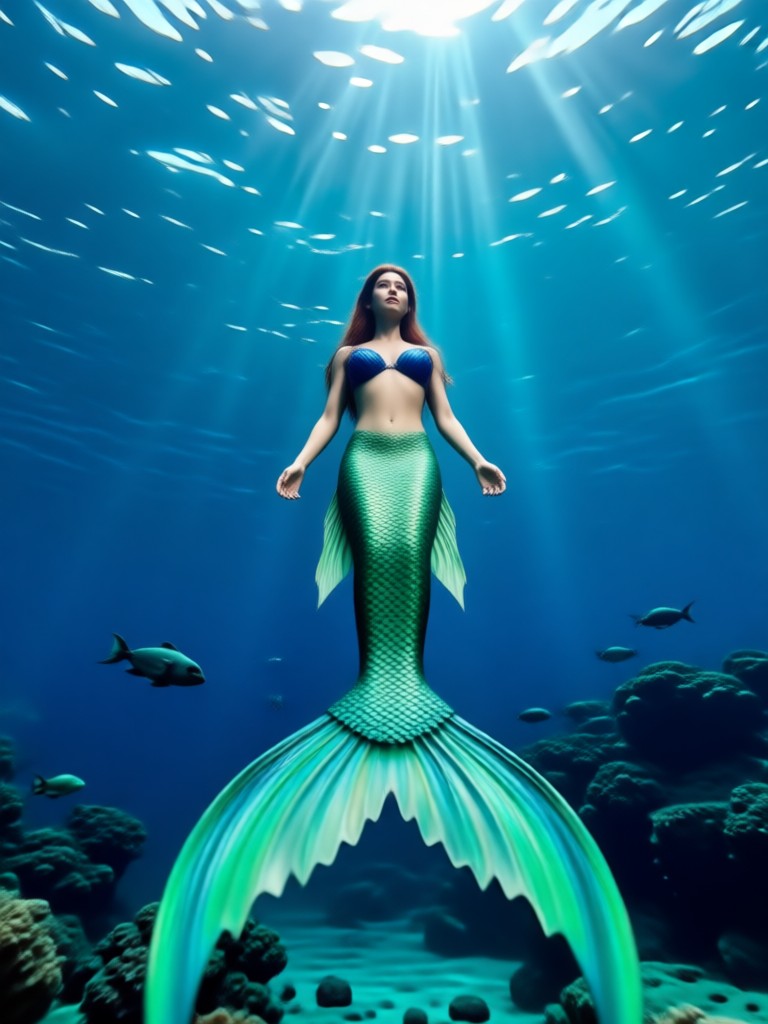 Cinematic mermaid video created with AI