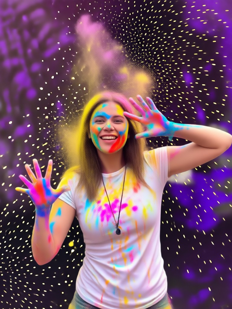 Mobile app showcasing AI Holi photo creation