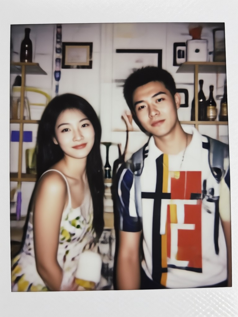Heart shaped photo booth Polaroid couple generator output