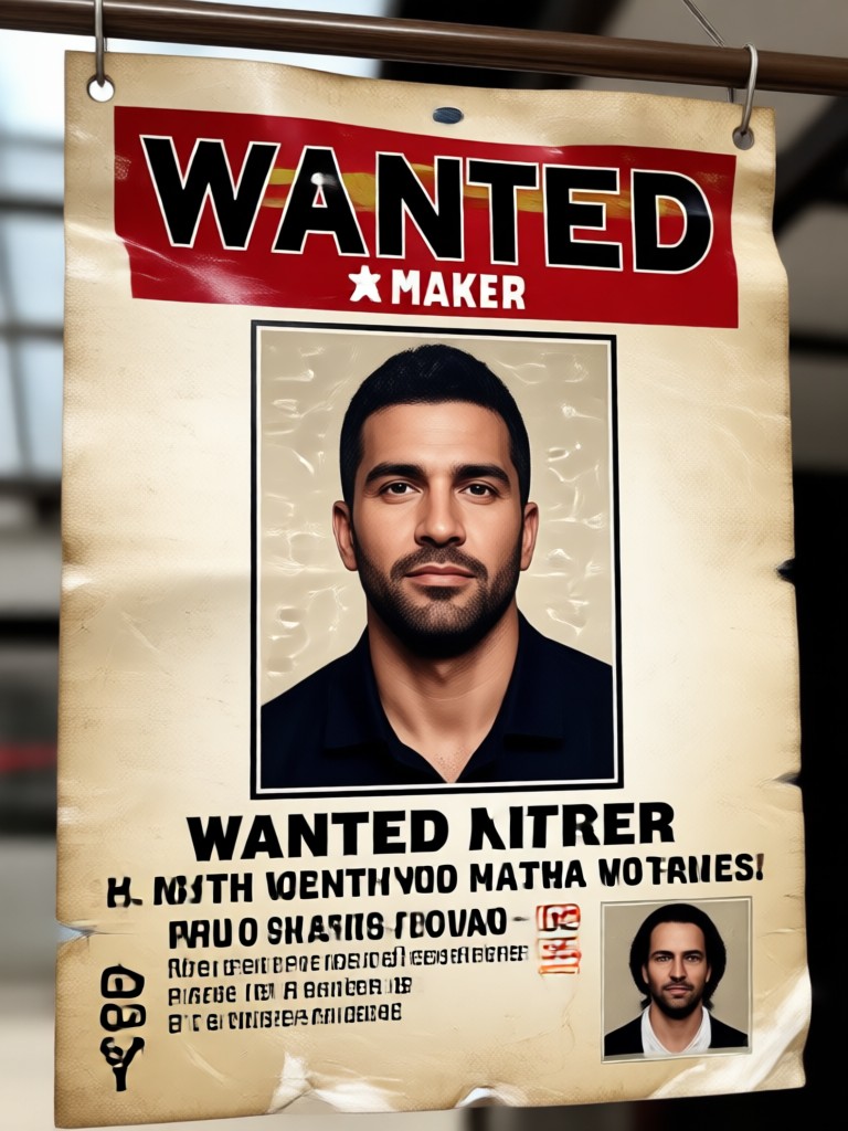 AI generated wanted poster example with One Piece style