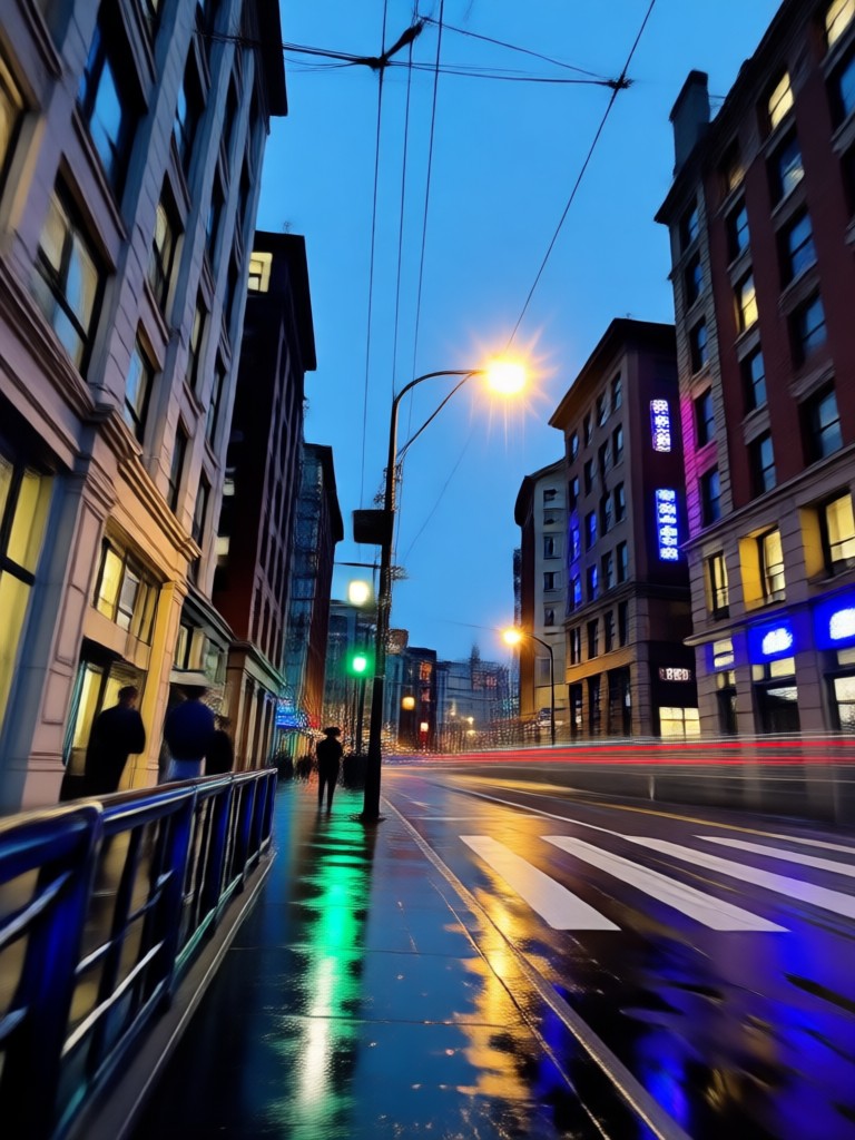 Time lapse effect of traffic in rain