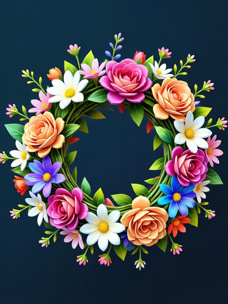 flower crown on pet photo AI