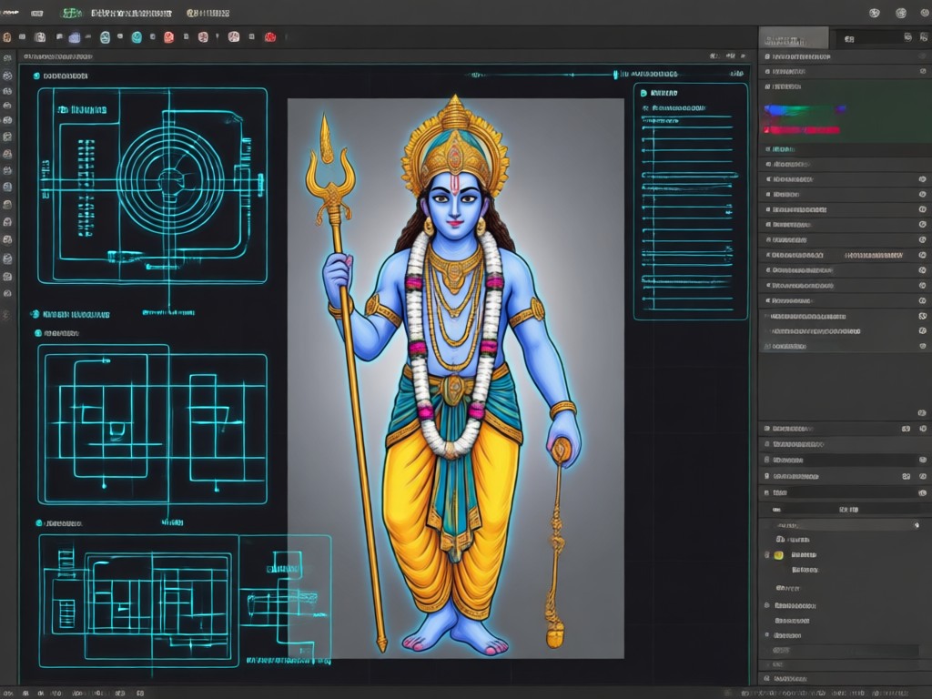 Text prompt turning into AI Krishna art